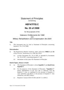Statement of Principles concerning HEPATITIS C No. 55 of 2008 for the purposes of the