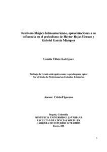 Realismo mágico latinoamericano, aproximaciones a su influencia en el periodismo de Héctor Rojas Herazo y Gabriel García Márquez