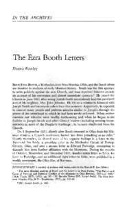 IN THE  ARCHIVES The Ezra Booth Letters Dennis Rowley