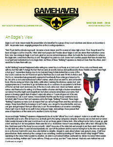 gamehaven newsletter Winter[removed]BOY SCOUTS OF AMERICA & LEARNING FOR LIFE investor Newsletter