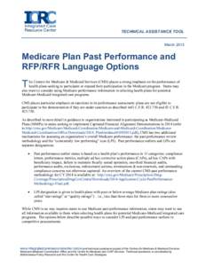 Medicare Plan Past Performance and RFP/RFR Language Options