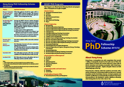 Hong Kong PhD Fellowship Scheme[removed]Timeline Application Procedures