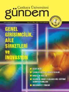 www.cankaya.edu.tr  Sayı: 38 Ekim 2010 ISSN[removed]GENEL GİRİŞİMCİLİK,