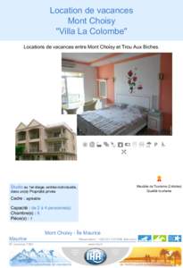 ,  Location de vacances Mont Choisy 