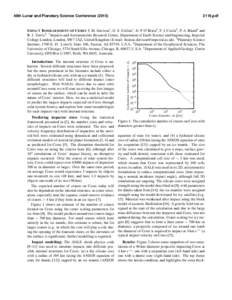 46th Lunar and Planetary Science Conference[removed]pdf I MPACT B OMBARDMENT OF C ERES T. M. Davison1 , G. S. Collins1 , D. P. O’Brien2 , F. J. Ciesla3 , P. A. Bland4 and B. J. Travis2 . 1 Impacts and Astromateria