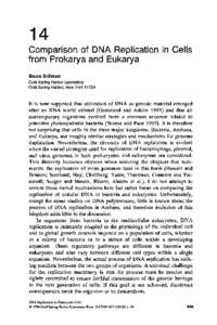 Chapter 14: Comparison of DNA Replication in Cells from Prokarya and Eukarya (PDF)
