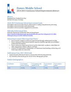    Dawes	
  Middle	
  School	
   2014-­‐2015	
  Continuous	
  School	
  Improvement	
  Abstract	
   	
  