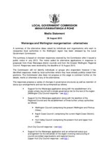 Microsoft Word - Media Statement - Wairarapa-Wellington Summary of Alternatives _2_.doc
