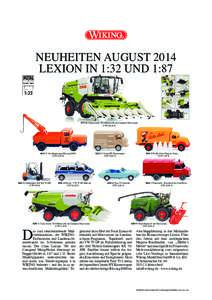 NEUHEITEN AUGUST 2014 LEXION IN 1:32 UND 1:Claas Lexion 760 Mähdrescher mit Conspeed Maisvorsatz UVP 149,95 €