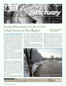 WINTER[removed]Sanctuary Our Mission: To protect and restore the health of the natural environment, including human communities, by empowering the membership and citizenry through education, advocacy,