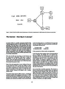 Figure 1. Sketch of the ﬁrst ARPA network (predecessor of Internet), implemented in 1969 between four American universities.  The Internet - How big is it anyway? counts have been done on a monthly basis for more than 