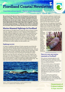 Fiordland Coastal NewsletterApril 2011.indd