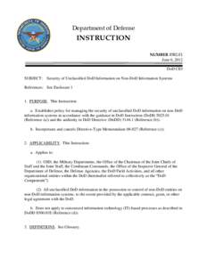 DoD Instruction[removed], June 6, 2012