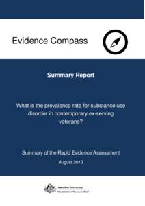 Evidence Compass  Summary Report What is the prevalence rate for substance use disorder in contemporary ex-serving