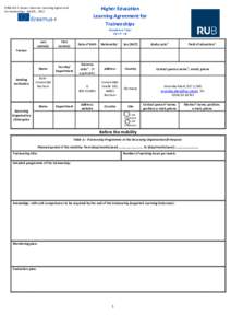 GfNA-II.6-C-Annex -Erasmus+ Learning Agreement for traineeships - KA103, , 2017 Higher Education Learning Agreement for Traineeships