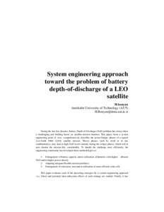 System engineering approach toward the problem of battery depth-of-discharge of a LEO satellite H.bonyan Amirkabir University of Technology (AUT)