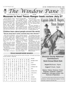 JULY 20, 2004 THE BULLETIN Page 5  JULY 2004 ~ THE WINDOW PANE PULLOUT SECTION ~ PAGE 1 The Window Pane