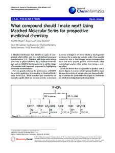 O’Boyle et al. Journal of Cheminformatics 2014, 6(Suppl 1):O5 http://www.jcheminf.com/content/6/S1/O5 ORAL PRESENTATION  Open Access