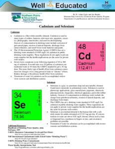 Chemical elements / Environmental science / Water treatment / Water supply and sanitation in the United States / Cadmium / Selenium / Maximum Contaminant Level / Water pollution / Water quality / Chemistry / Matter / Environment