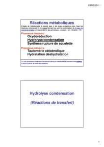 3-hydrolyse condensation [Mode de compatibilité]