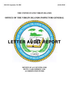 ISSUED: September 30, 2004  LR[removed]THE UNITED STATES VIRGIN ISLANDS