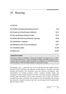 Chapter only - 16 Housing - Report on Government Services 2009