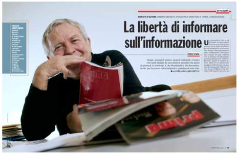 ATTUALITÀ RITRATTI D’AUTORE UMBERTO BRUNETTI, FONDATORE E DIRETTORE DI «PRIMA COMUNICAZIONE»