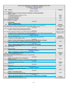 Seminar on the implementation of the 2008 System of National Accounts in Africa Jointly organized by: UNECA, AfDB, and UNSD 11–15 April 2011, Addis Ababa, Ethiopia Provisional Agenda Time