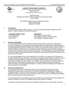 5STATE OF CALIFORNIA – STATE AND CONSUMER SERVICES AGENCY  Arnold Schwarzenegger, Governor BOARD OF BEHAVIORAL SCIENCES 1625 North Market Blvd., Suite S200, Sacramento, CA 95834