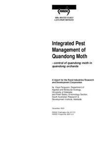 Integrated Pest Management of Quandong Moth - control of quandong moth in quandong orchards