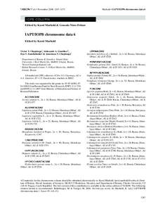 TAXON 57 (4) • November 2008: 1267–1273  Marhold • IAPT/IOPB chromosome data 6 I O PB CO LU M N Edited by Karol Marhold & Gonzalo Nieto Feliner