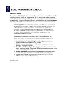 SCHOOL MISSION AND EXPECTATIONS FOR LEARNING