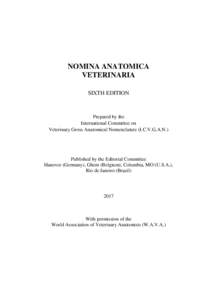 NOMINA ANATOMICA VETERINARIA SIXTH EDITION Prepared by the International Committee on