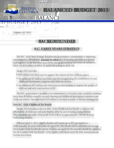 Backgrounder - B.C. Early Years Strategy