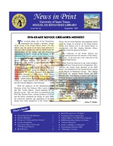 News in Print  University of Santo Tomas MIGUEL DE BENAVIDES LIBRARY Issue No. 66