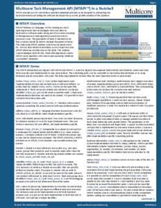 Parallel computing / Multicore Association / Scheduling / Multi-core processor / Embedded system / Thread / DataRush Technology / Apache Hadoop / Computing / Concurrent computing / Scheduling algorithms