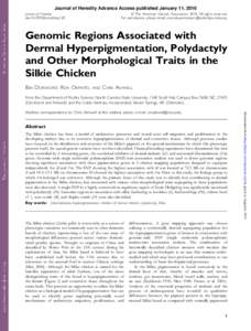 Journal of Heredity Advance Access published January 11, 2010 Ó The American Genetic AssociationAll rights reserved. For permissions, please email: . Journal of Heredity do