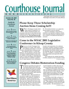 Washington State Association of Counties Washington Association of County Officials October 26, 2001 Issue No. 26