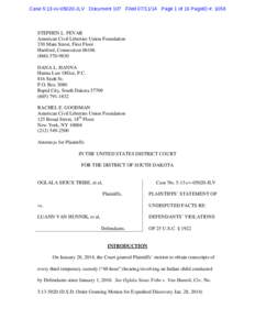 Case 5:13-cv[removed]JLV Document 107 Filed[removed]Page 1 of 16 PageID #: 1058  STEPHEN L. PEVAR American Civil Liberties Union Foundation 330 Main Street, First Floor Hartford, Connecticut 06106