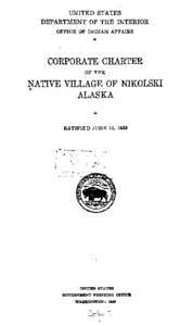 Corporate Charter of the Native Village of Nikolski