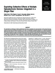 NANO LETTERS Exploiting Collective Effects of Multiple Optoelectronic Devices Integrated in a Single Fiber