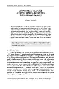 National Tax Journal, March 2013, 66 (1), 185–214  CORPORATE TAX INCIDENCE: