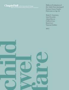 Midwest Evaluation of the Adult Functioning of Former Foster Youth: Outcomes at Age 26 Mark E. Courtney Amy Dworsky