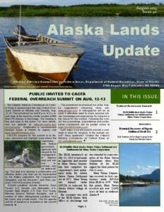 August 2013 Issue 40 Alaska Lands Update Citizens’ Advisory Commission on Federal Areas, Department of Natural Resources, State of Alaska