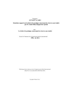 Deuxième rapport sur les réserves aux traités, par M. Alain Pellet, rapporteur spécial