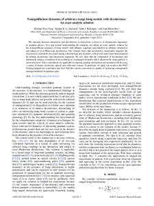 PHYSICAL REVIEW A 87, Nonequilibrium dynamics of arbitrary-range Ising models with decoherence: An exact analytic solution Michael Foss-Feig,1 Kaden R. A. Hazzard,1 John J. Bollinger,2 and Ana Maria Rey1 1