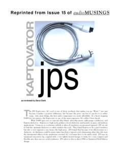 KAPTOVATOR  Reprinted from Issue 15 of audioMUSINGS jps