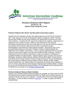 Geography of Texas / National Park Foundation / Grapevine Lake / Outdoor education / Outdoor recreation / Texas / United States / Get Outdoors Georgia / Reversing Nature Deficit / United States Army Corps of Engineers / United States Department of Defense / Recreation