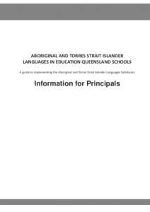 Guide to Aboriginal and Torres Strait Islander Languages in  Education Queensland schools