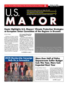 Since 1933, the Official Publication of The United States Conference of Mayors  October 18, 2010 Volume 77, Issue 16  U.S.